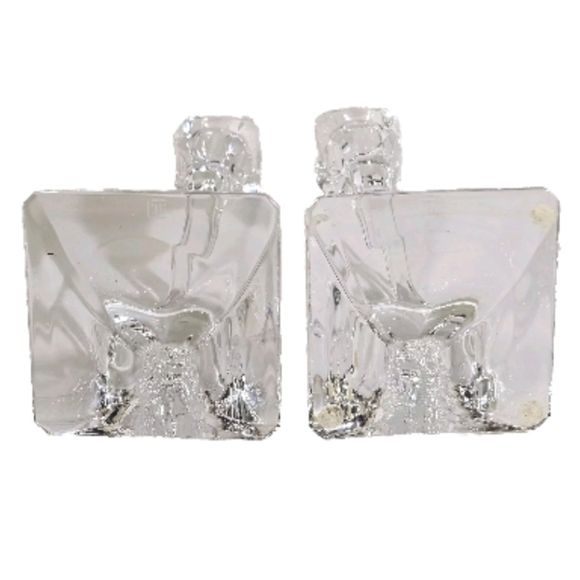 Pair Of Claus Josef Riedel Classic Elegant Mininalist Crystal Candle Holders - Picture 6 of 10